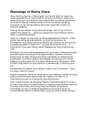 Monologo ni Maria Clara (Maria Clara's Monologue).